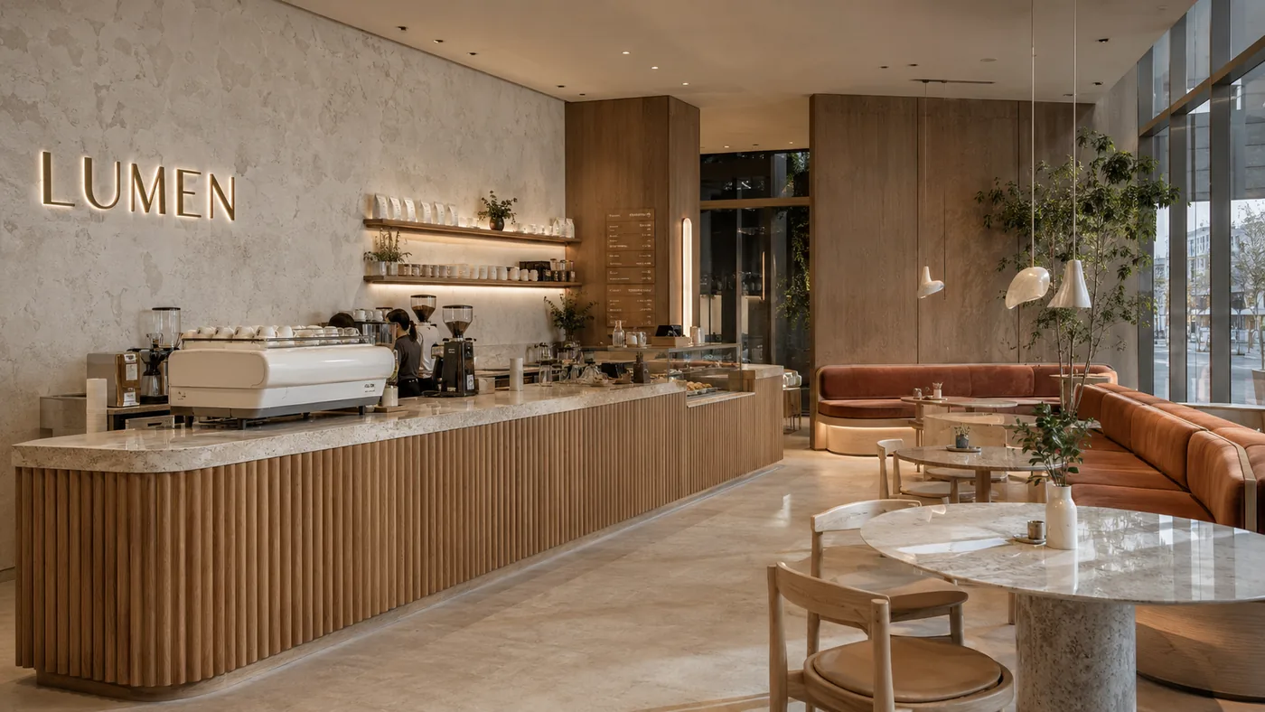 Kafe konsept tasarımı — iç mekan