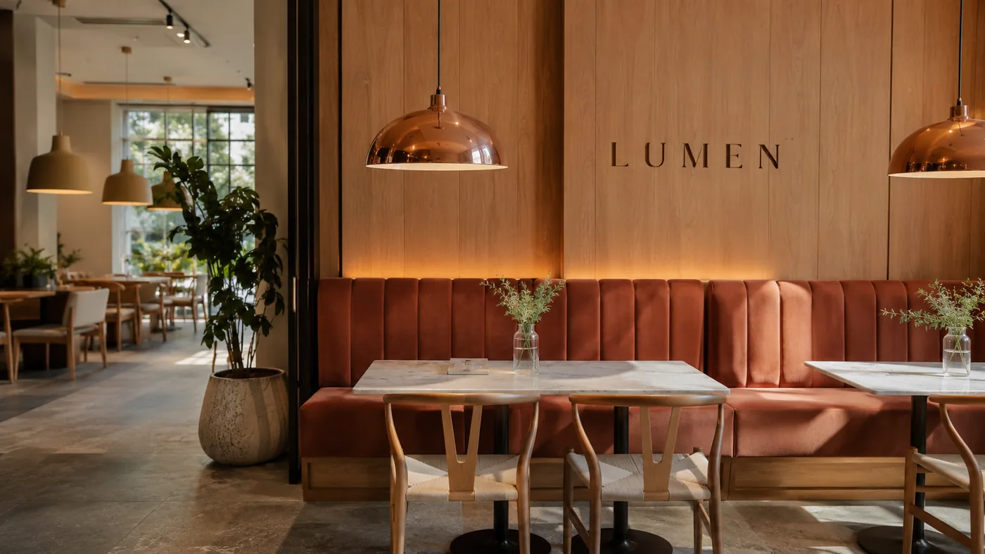 Kafe oturma düzeni — mimarsanat konsept görseli
