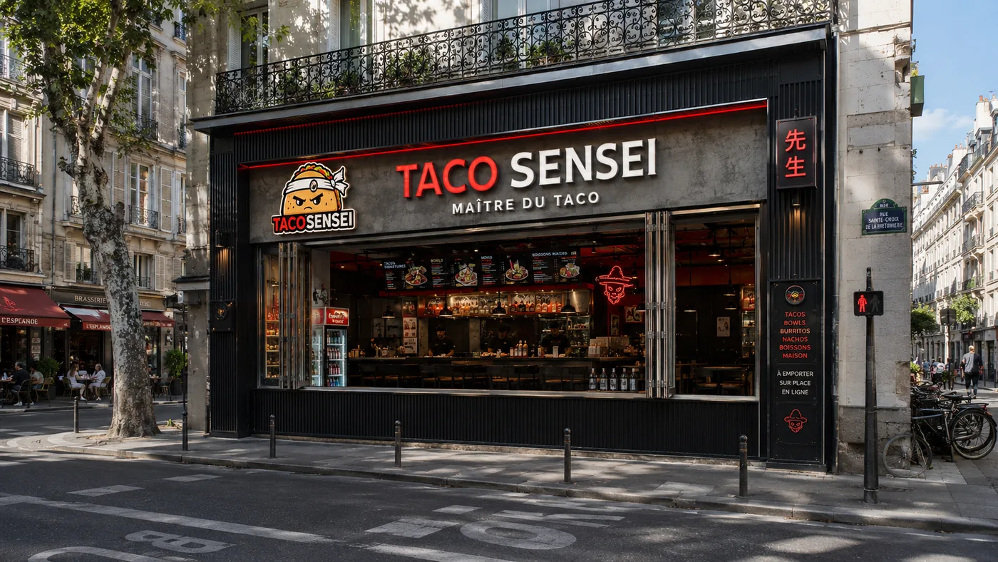 Taco restoranı konsept tasarımı — cephe